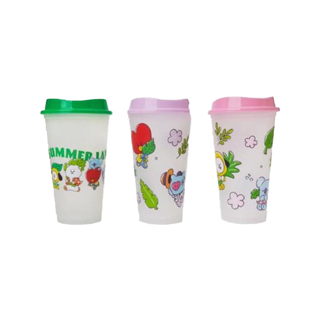 

Набор многоразовых чашек Line Friends BT21 Summer Rain (473мл) (2 варианта) #1SET