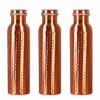 Nirmal Ganga Gehämmertes Kupferflasche 1L (3er-Pack) | Reine Kupfer-Wasserflasche | Handgefertigtes, auslaufsicheres Design