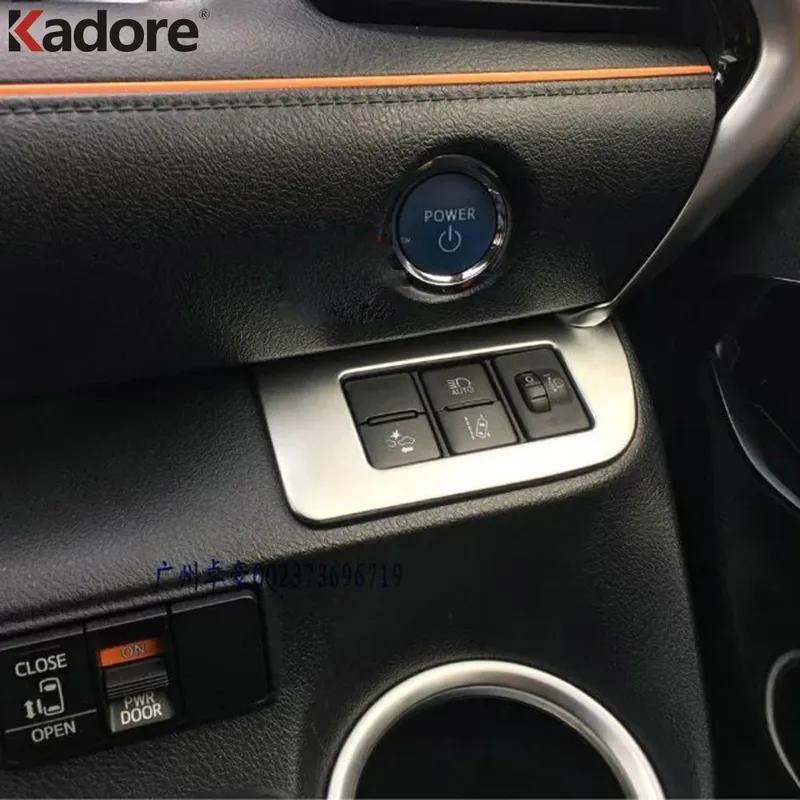 Car Head Light Lamp Switch Control Button Panel Cover Trim For Toyota Sienta NHP170 2015 2016 2017 Matte Interior Accessories