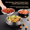 New Thickened 304 Stainless Steel Plate Round Shape Silver Color Stainless Steel Bowls Flat Bottom Food Containers Dishware