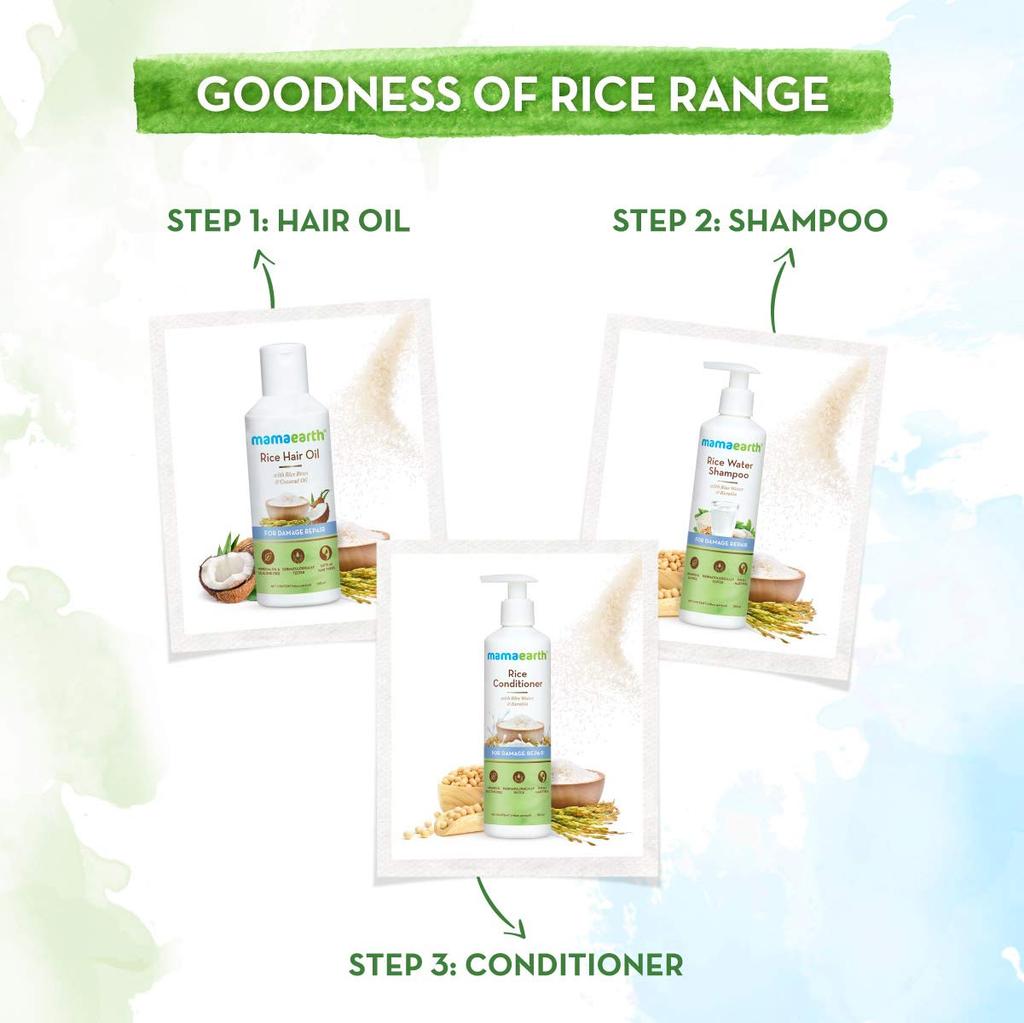 Mamaearth Rice Hair Oil For Split Ends & Breakage Repair 150ml | Nourishing Oil For Hair Strength & Root Health | Pack Of 1