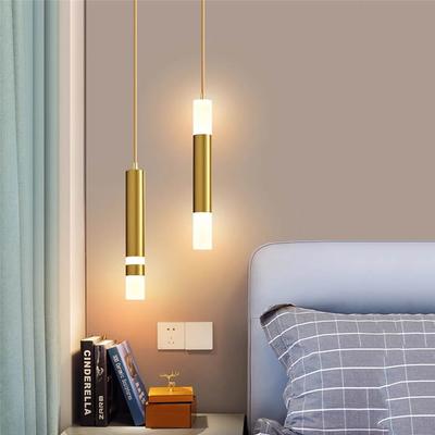 Lampă Suspendată Cilindru Acrilic Auriu Tub Lung Lumină Suspendată LED Pentru Sufragerie Dormitor Restaurant Bar Contor Lumină Suspendată