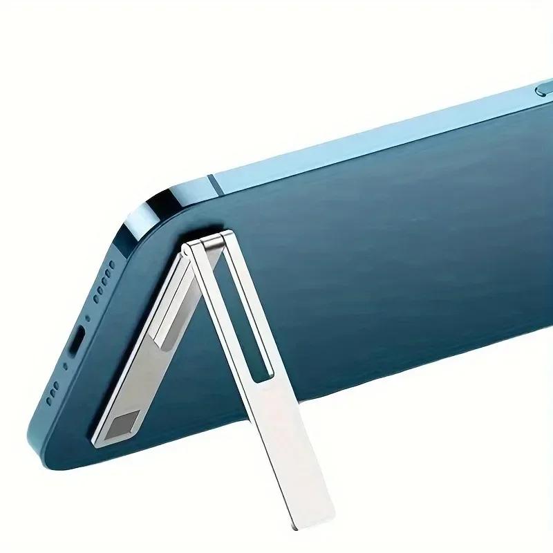 Supporto per cellulare minimalista ultrasottile in metallo pieghevole da attaccare sul retro supporto da tavolo per telefono portatile supporto mobile supporto per telefono