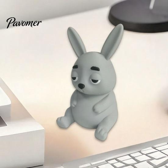 Lazy Animal Desk Organizer 3D Printed Rabbit Pen Holder, Large Capacity Organizer, Matte Finish Container Cute Pencil for Office Home School