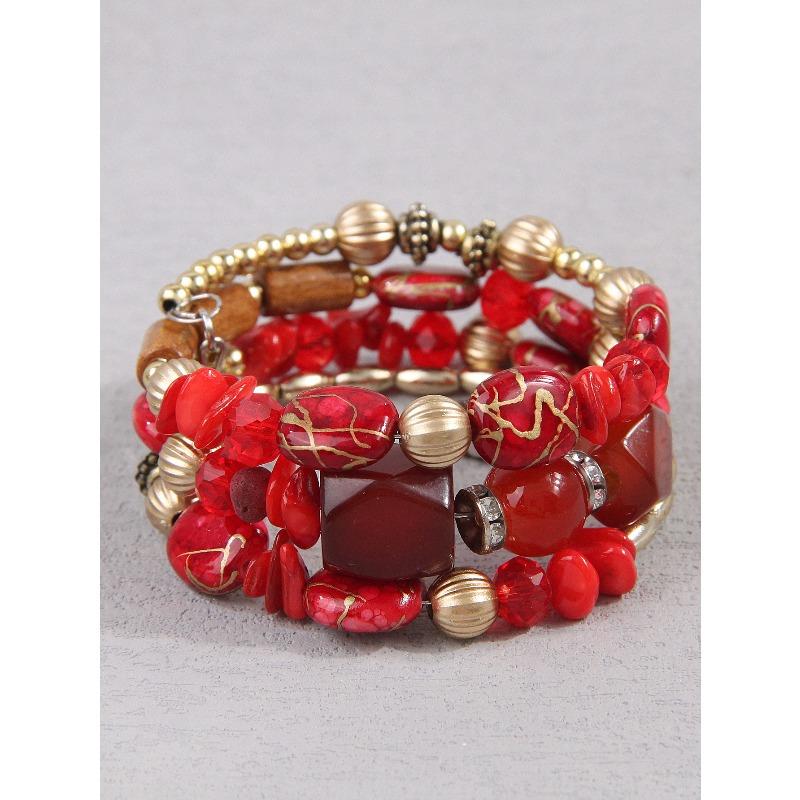 Europe, America, Simple Bohemian Famous Wind Crushed Stone Accessories, Multi-layer Bead Temperament Women's Bracelet