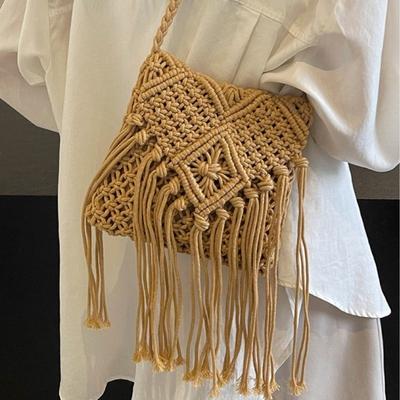Boho Fransen Geflochtene Sommer Mode Tasche Badeort Crossbody Schultertasche