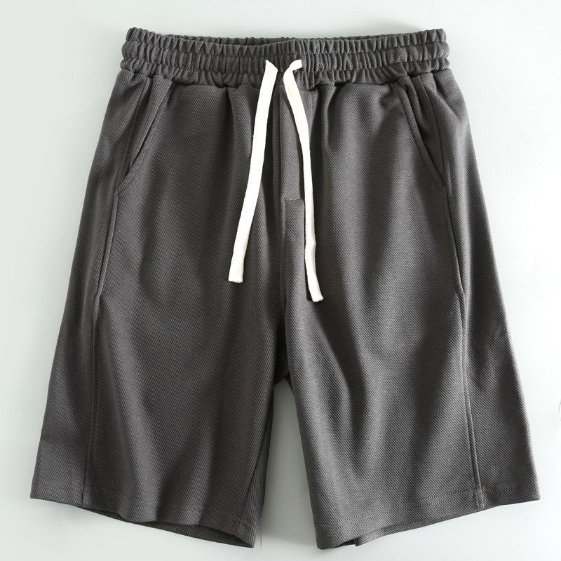 Drawstring Men's Summer Terry Casual Shorts Export Surplus Men's Loose Mid-Length Pants with Cut Tags