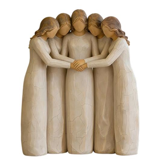 Sister Ornaments Four Women Friendship Figurine Decor, Sisterhood Statue Gift for Friends, Sisters Decorative Home and Moms, Faceless