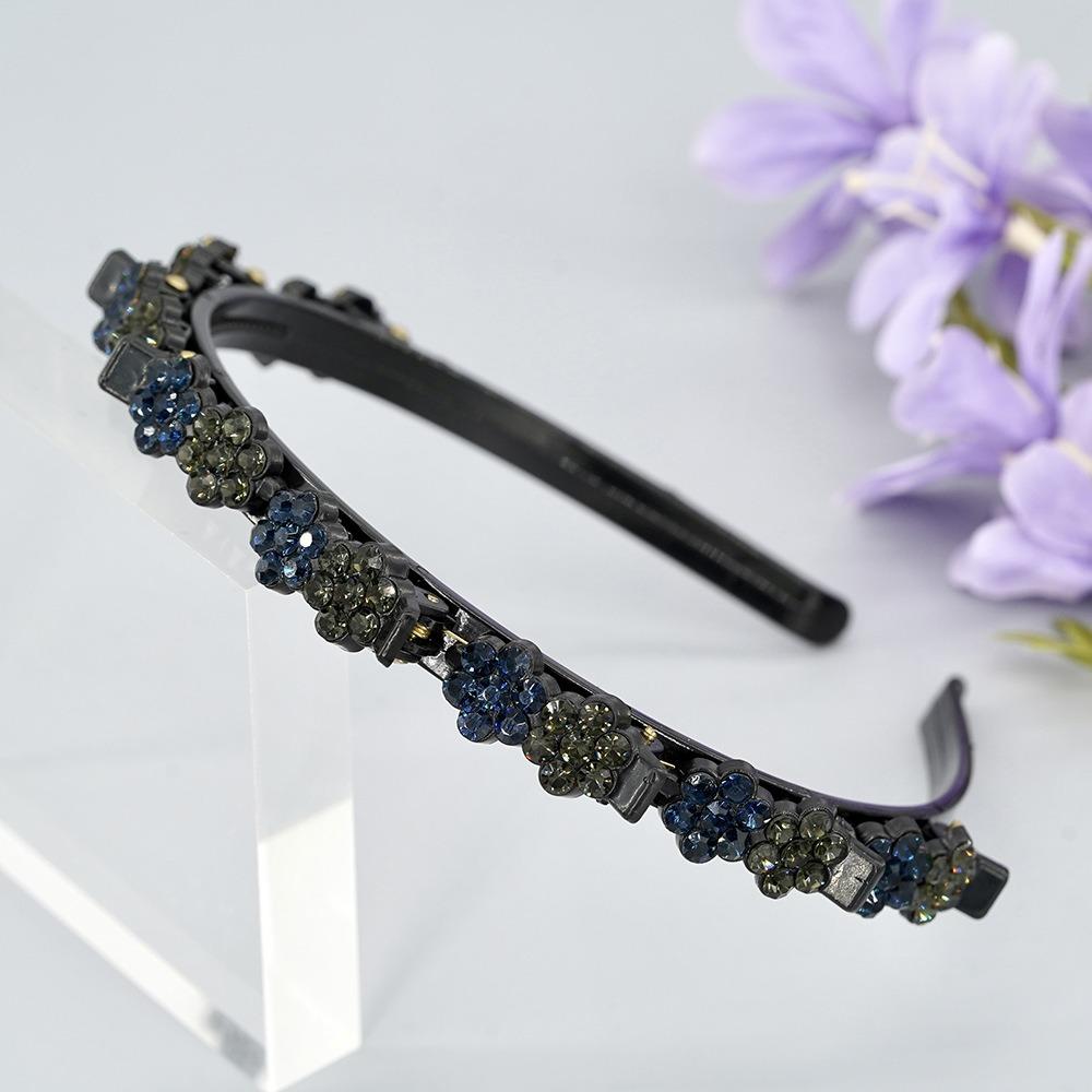 Elegant Rhinestone Bangs Clip Headband Sweet Shiny Flower Hair Hoop Banquet