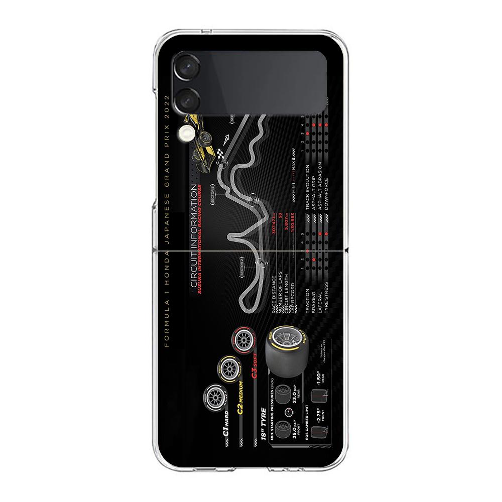 

Phone Cover For Samsung Galaxy Z Flip 7 6 5 4 Case Transparent For Samsung Z Flip 3 Hard PC Shell Nurburgring F1 Circuit Pattern for Z Flip 7
