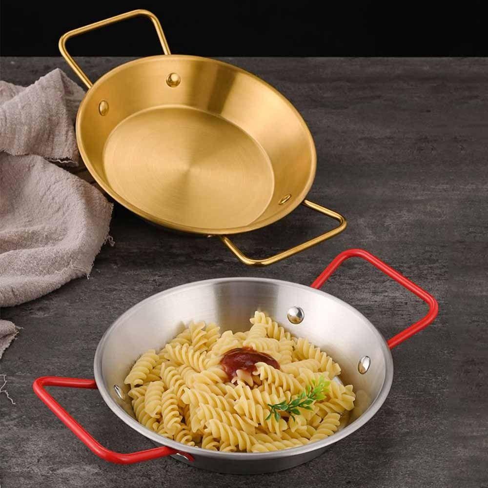 Flat Bottom Seafood Plate Nonstick Surface Stainless Steel Pan Food Tray  Outdoor Camping