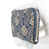 Indenya Inden Coin Purse F Coin Purse 05 Deerskin Navy Blue with White Lacquer Hydrangea Pattern 1005-14-174