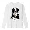 Heavyweight 18gsm Border Collie T Shirt Realistic Sitting Dog Print Black Casual Round Neck For Pet Owners Sizes S Xxxl All