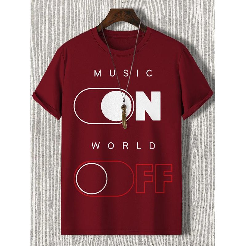 Men Women MUSIC WORLD Letter Printing T Shirt Graphic Harajuku 2025 Street Hip Hop Clothes Causal Female Y2K Tees Tops Clothing