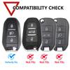 For Peugeot 208 3008 5008 2008 DS5 DS3 Citroen X7 Remote PU Leather 2 3 4 Button Key Fob Chain Ring Cover Case Holder Protector