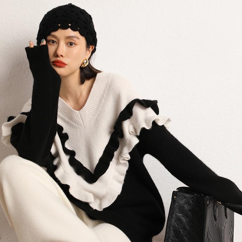 

Soft and Glutinous Cashmere Autumn and Winter New Fashionable Women s Hook Knit Double Layer Hollowed Out Cap One Size