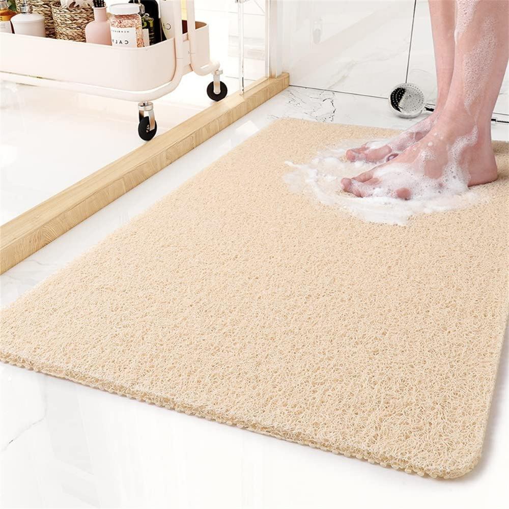 Bathroom Non-slip Shower Mat Large Mesh Bottom Stepping on Feet Massage Silk Ring