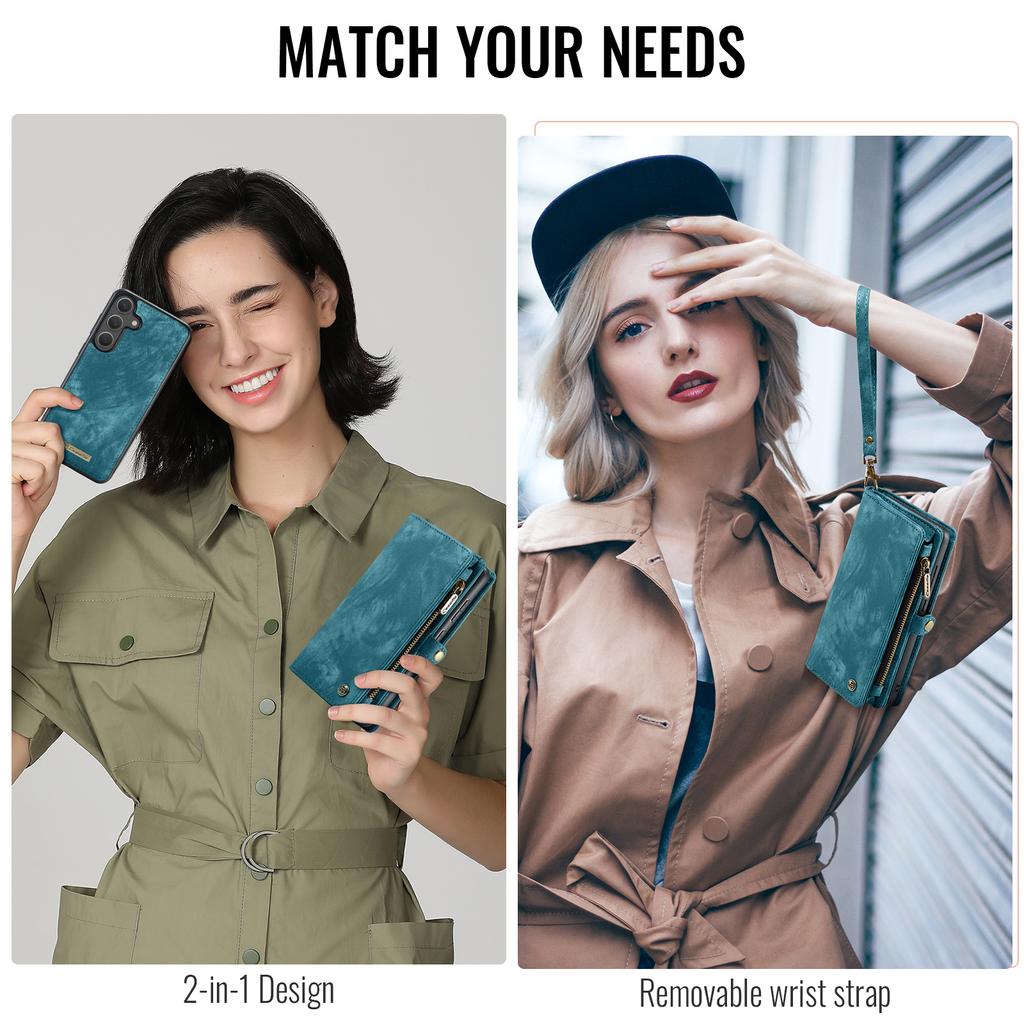 For Samsung Galaxy S26 Phone Cases CASEME 008 Leather Cover with Detachable Wallet and Strap