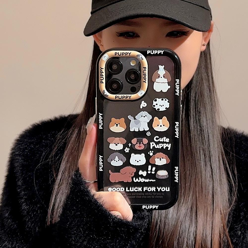 Cute Doodle Dog for 17ProMax Phone Case 15 Acrylic for IPhone13 Cute 16 for Apple