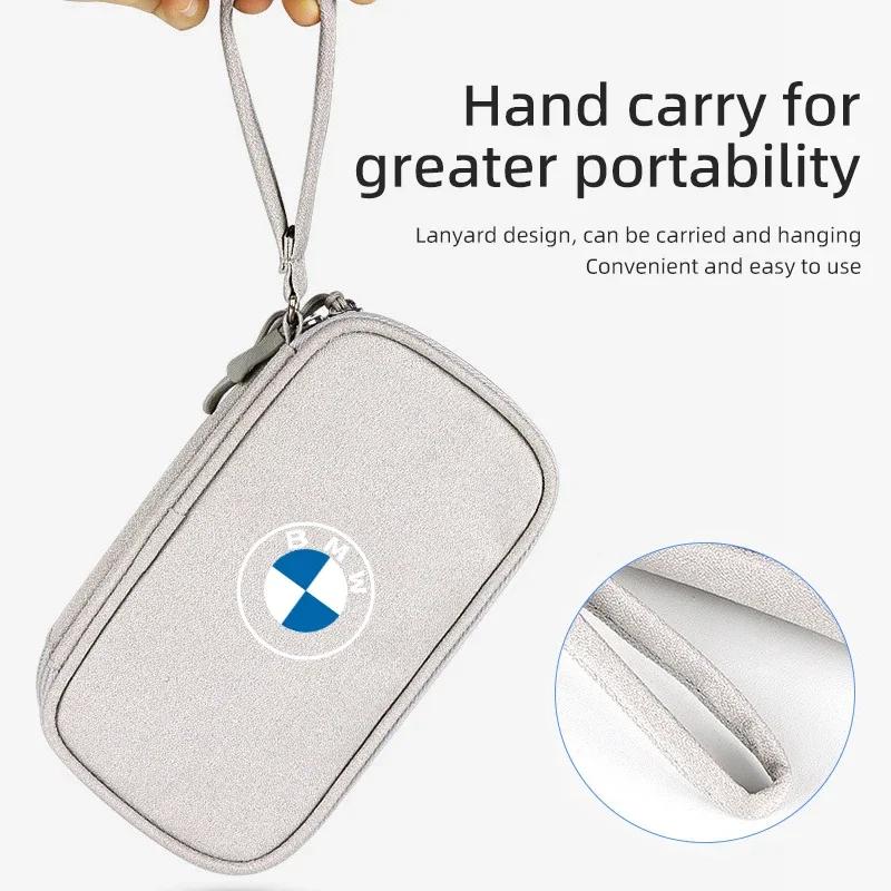 Car Sticker 2025 Hot Car USB torage Bag Cable Organiser For Digital Products Waterproof For Performance M5 BMW E46 e90 E60 Serie