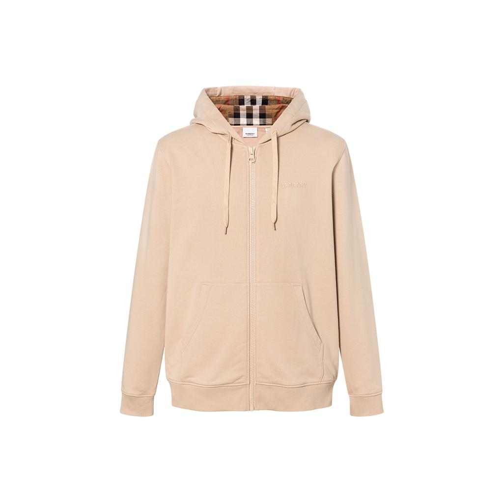 Burberry Hove Check Embroidery Logo Zip Hoodie 80847721