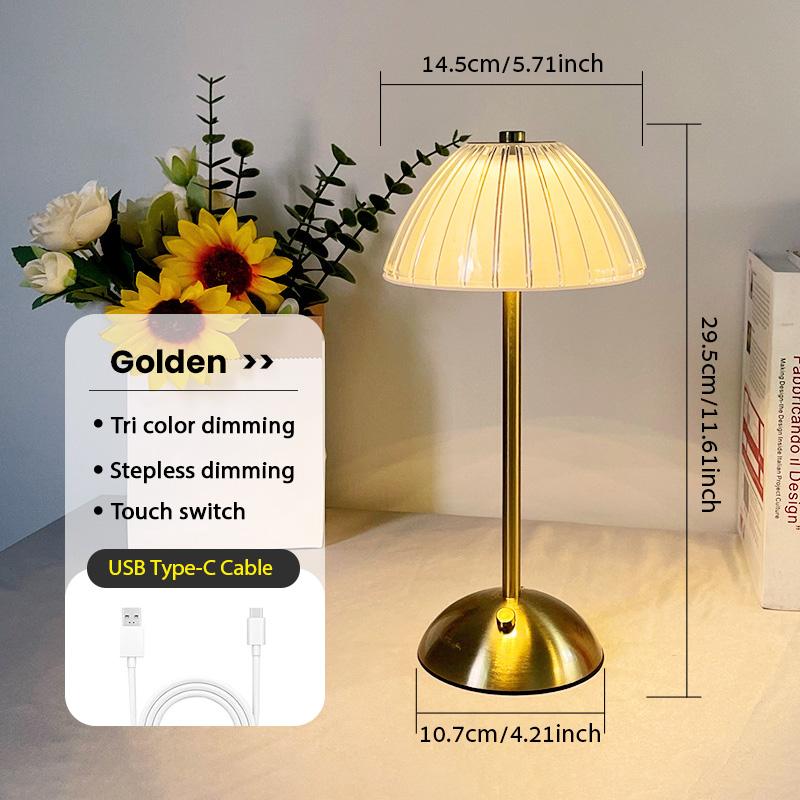 LED Table Lamp Rechargeable Wireless Reading Lamp Touch Sensor Dimmable Desktop Night Light for Hotel Bar Bedroom Decor Light