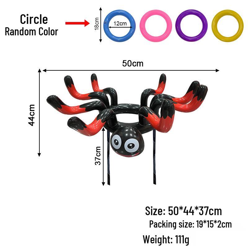 Inflatable Water Basketball Hoop and Ring Toss Set for Beach and Pool Fun