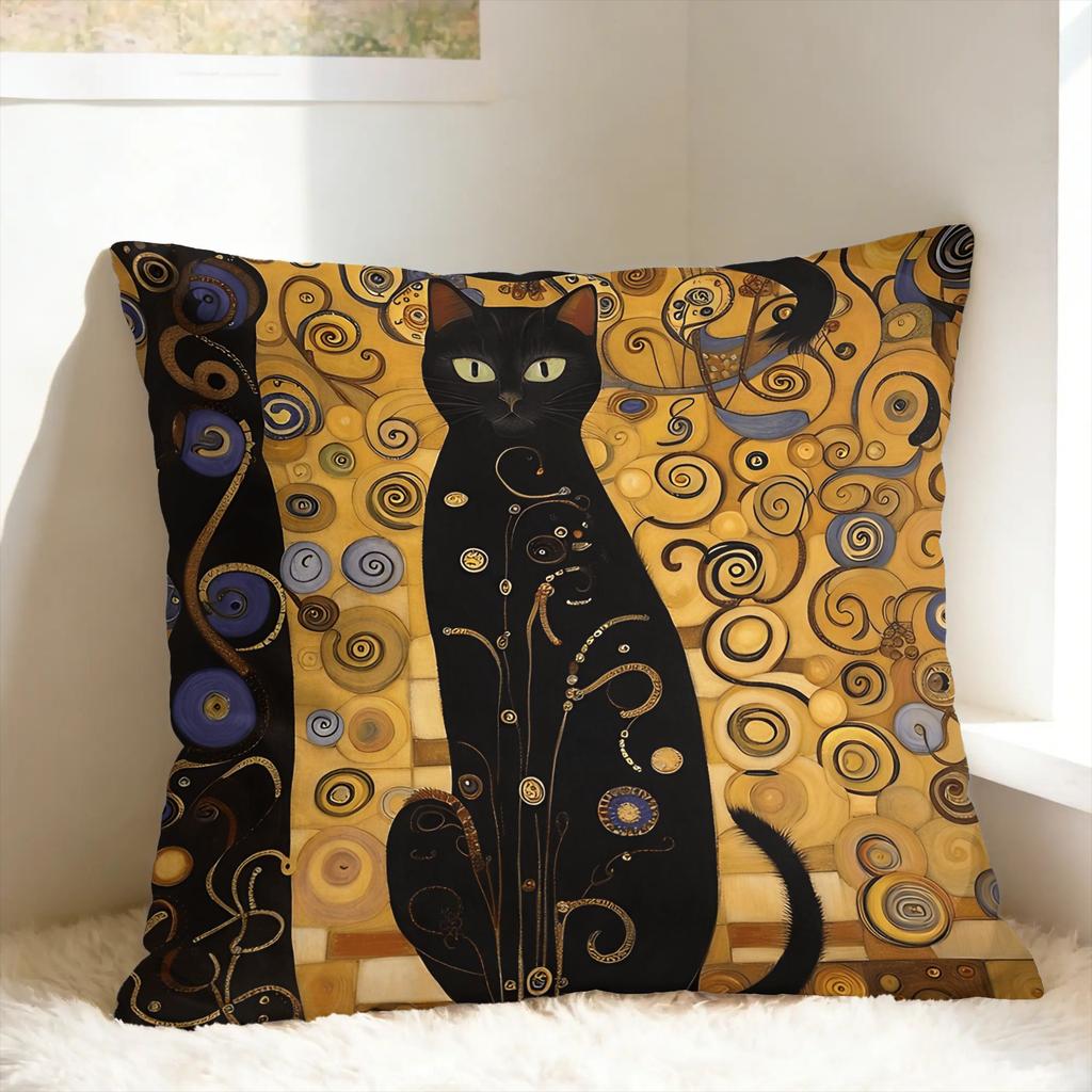 Gustav Klimt Kunst Kissenbezug Druck Kissenbezug Neuheit Kissenhülle für Sofa Couch Bett Wohnzimmer