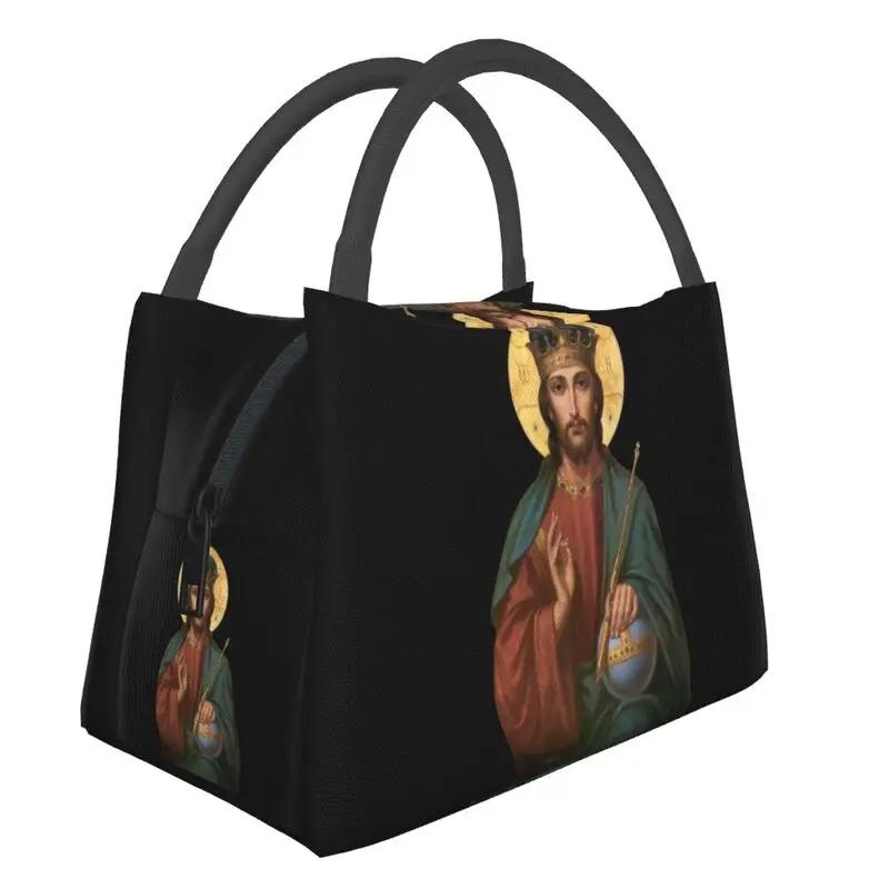 Jesus Is My King Thermal Insulated Lunch Bags Women My King Faith God Resuable Lunch Tote Meal Food Box