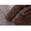 Chinese Size Vintage Red Browm Genuine Leather Jacket Light Coated First Layer Cowhide  Men Leather Jacket Fall and Winter