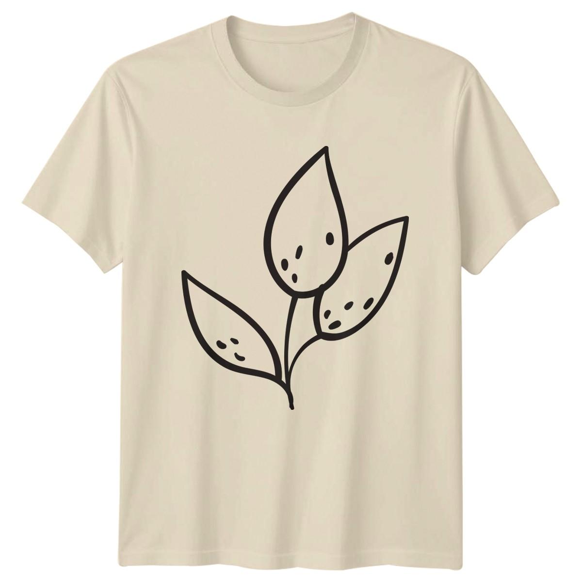 Simple Minimalist Plant Leaf Botanical T-Shirt Botanical Plants Birthday Gift S