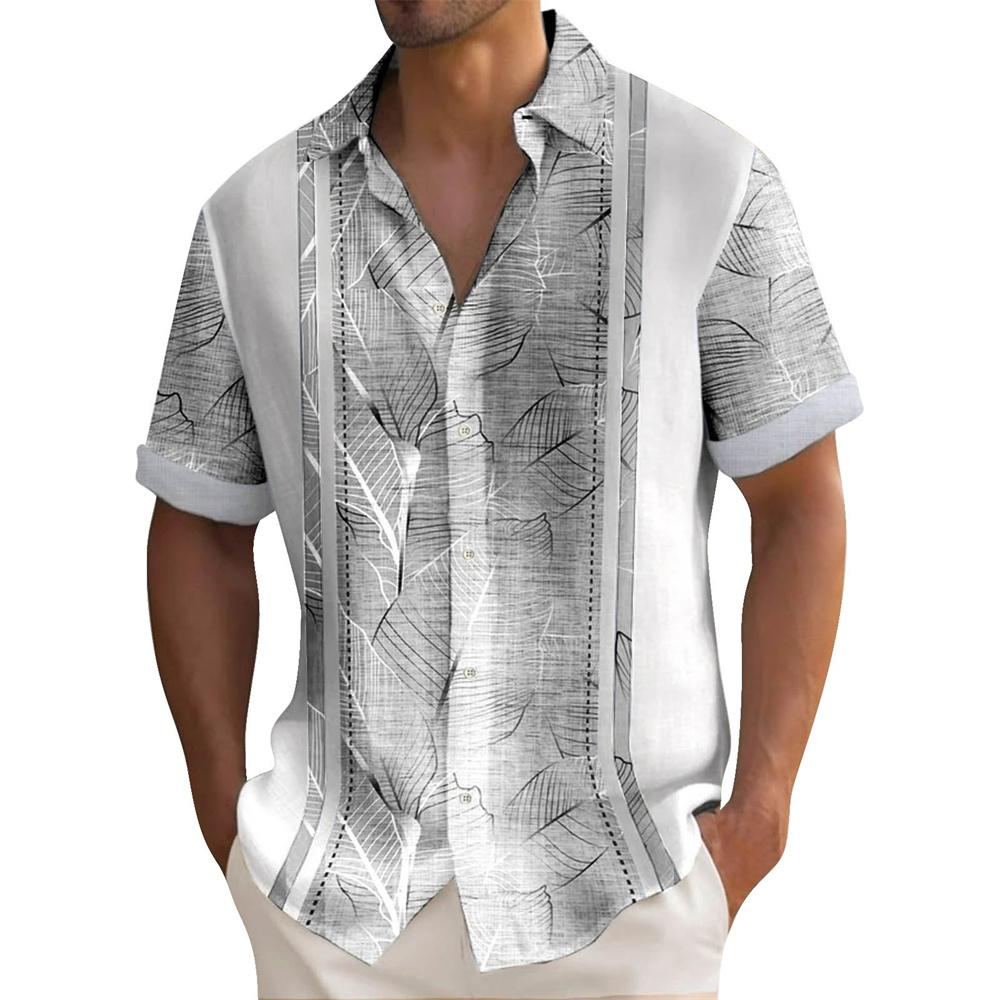 New Men's Shirt Plaid Print Retro Lapel Short Sleeved Shirt Casual Vacation Men's Designer Designed Clothing in Plus Size