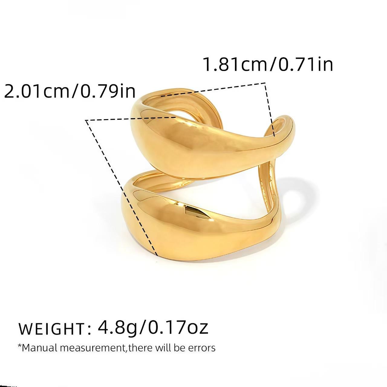 Minimalist Stainless Steel 18K Gold Plated Line Ring Irregular Love Ring Hollow out Women s Stackable Ring Party Gift For Her resizable