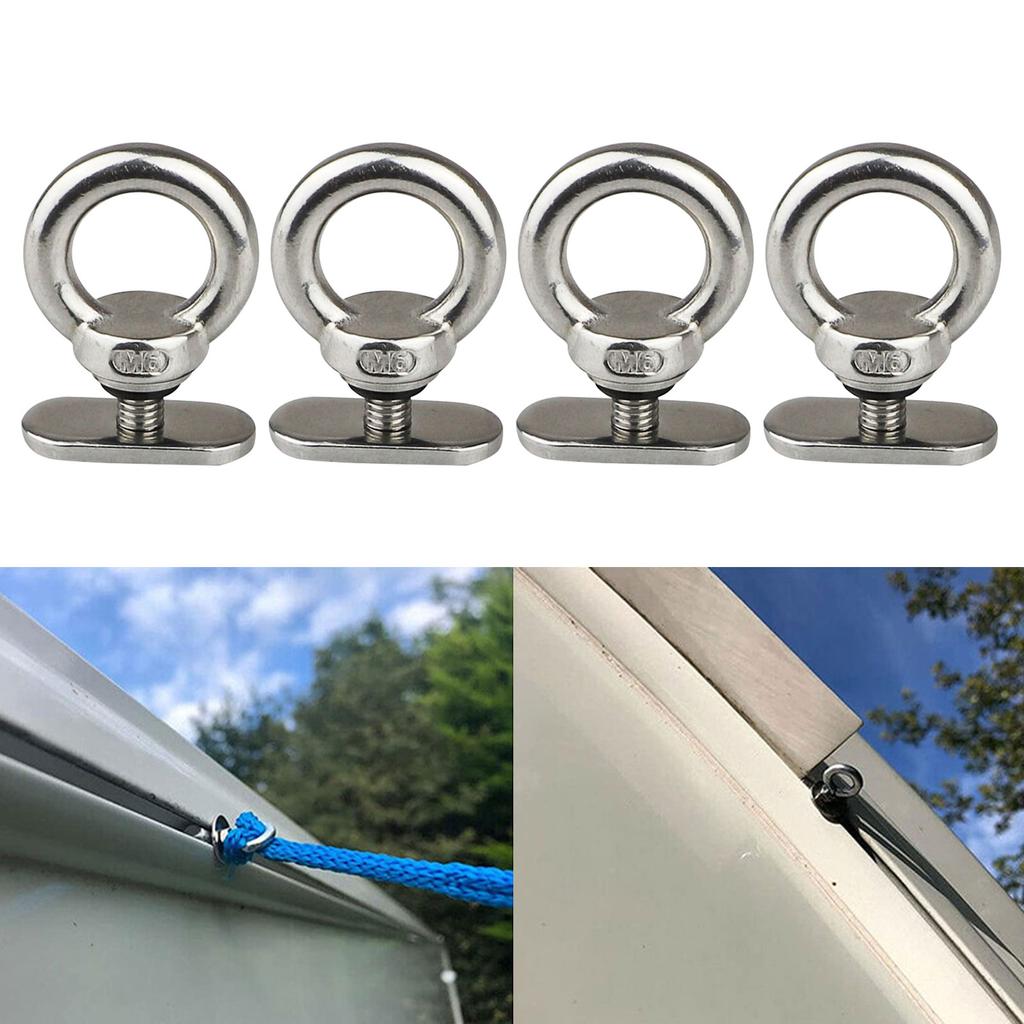 4Pcs Track Mount Tie Down Eyelet Replacement Stainless Steel Kayak Track Mount Nut Rail Mount Screw Accessories