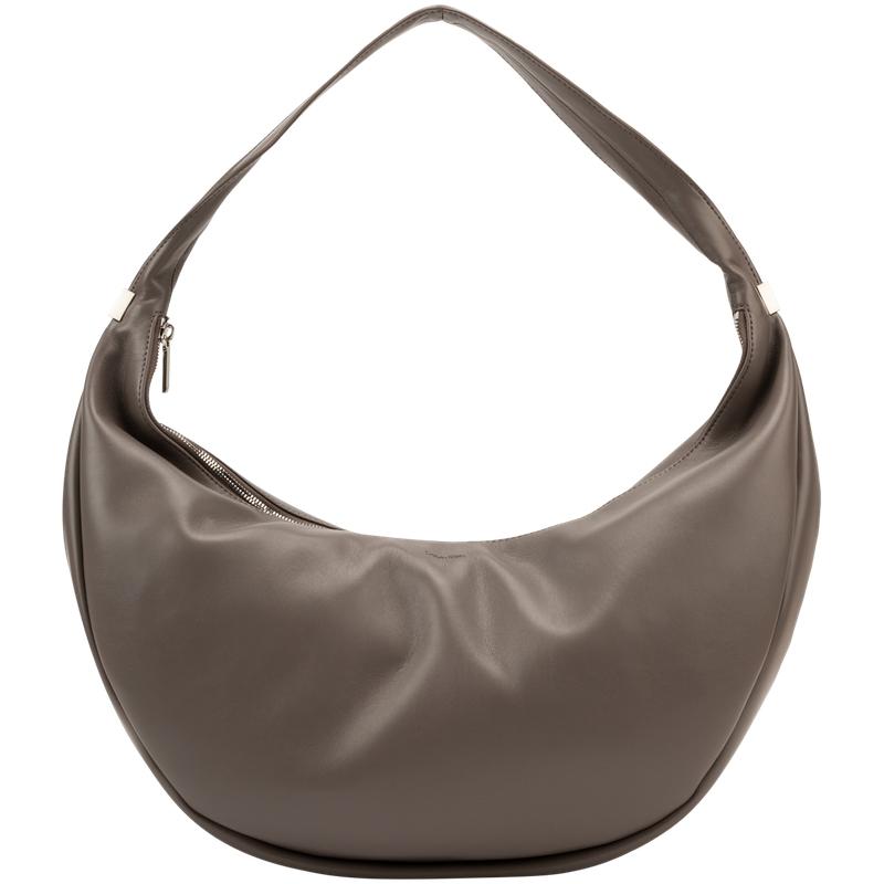 

Calvin Klein Fashionable Commuter Vintage Pleated Large Underarm Bag Crescent Bag Women Shoulder Bag Gray Brown 4F3009G-NZ8 NZ8-Taupe