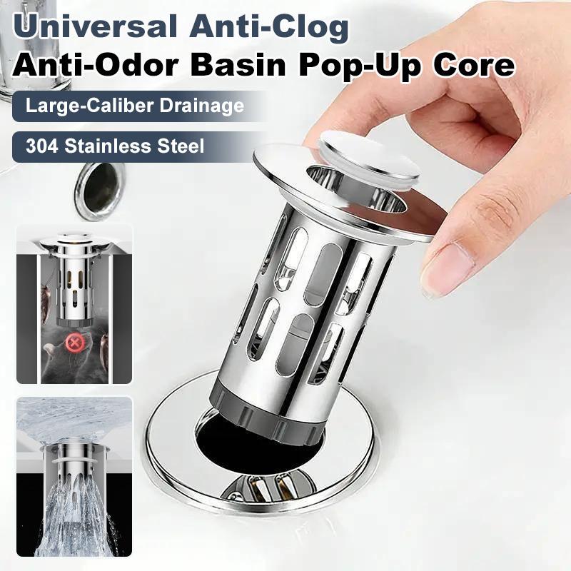 Basin Drain Stopper Pop Up Core Anti Odor Filter Universal Sink Washbasin Bathroom Accessory New Design