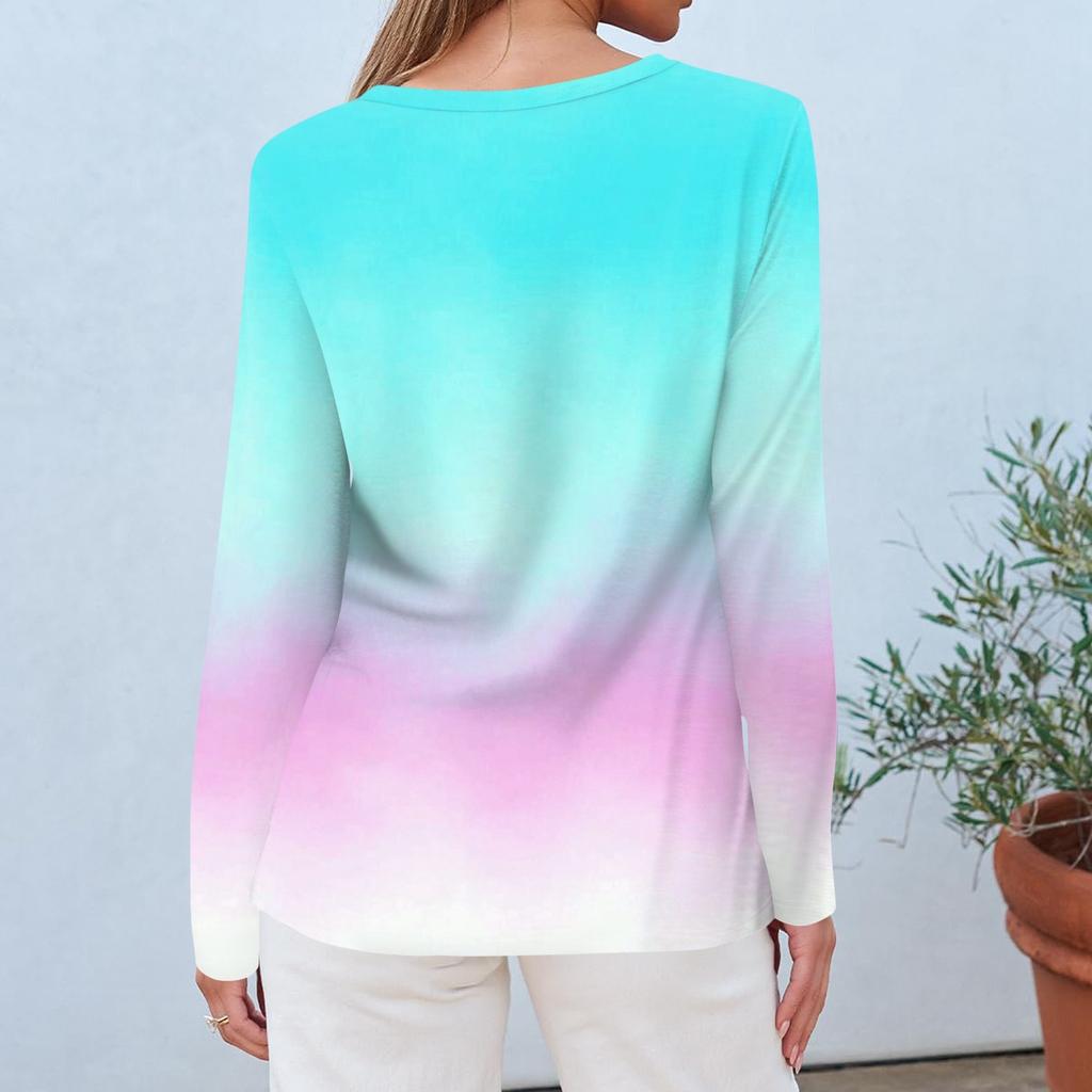 Women's Daily Casual Long-sleeved Printed O-neck Top