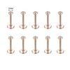 ZS 10 Pcs/lot Gold Color 16/18G Stainless Steel Labret Lip Piercing Men CZ Crystal Ear Cartilage Tragus Helix Piercings 6/8/10MM