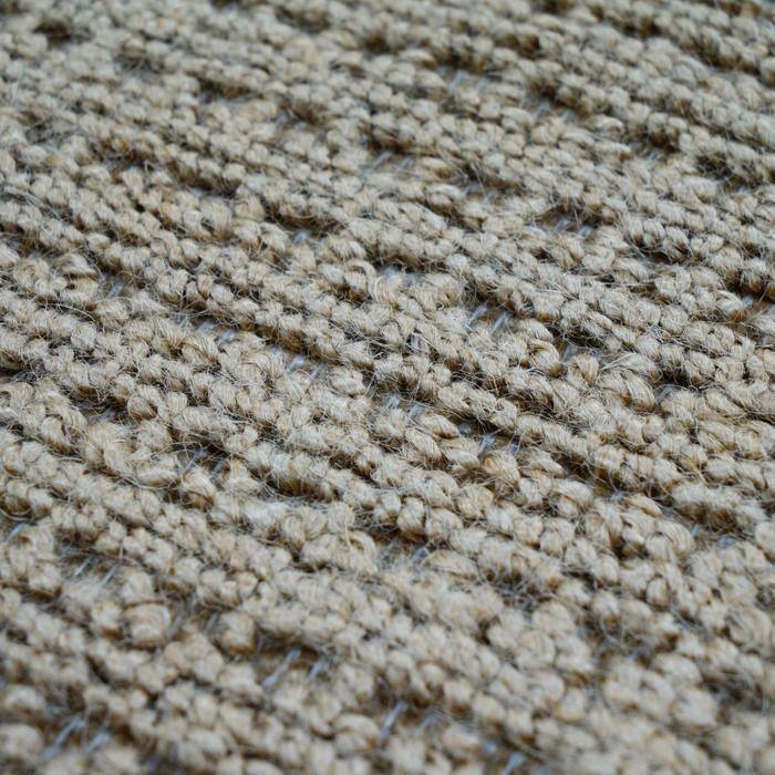 Tapis en jute artisanal à franges beige naturel 160x230