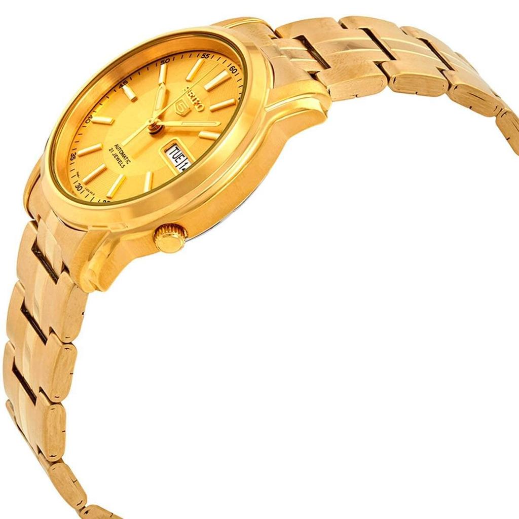 Seiko 5 SNKL86 Men's Gold Tone Stainless Steel Automatic Wristwatch Gold Dial Modern