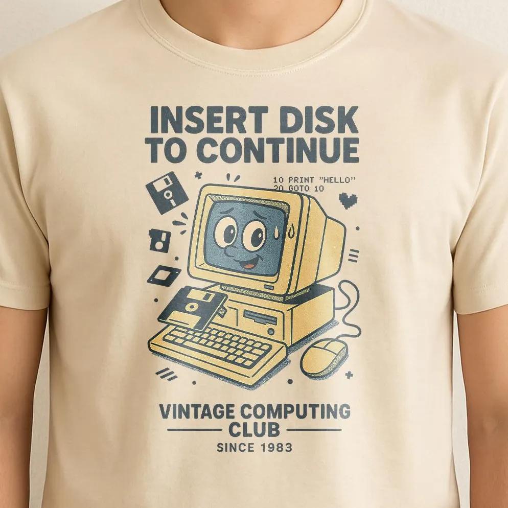 Cloud Floppy Disk Funny T-Shirt Hi Grandpa Floppy Disk 90s Computer Geeky Humor Aesthetic Retro Technology T IT Technician Shirt