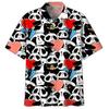 Cute Polar Bear Pattern Aloha Shirt For Men 3D Printed Panda Animal Short Sleeve Loose Lapel Hawaiian Shirts Button Blouse