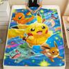 Manta de Franela con Estampado de Pokémon, Alta calidad Cómoda para Todas las Estaciones, Decoración del Hogar, Calidez y Comodidad, Perfecta para Regalos.