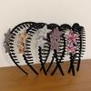 Flocking Sawtooth Headband Elegant Temperament Rhinestone Five-pointed Star Hair Band Girl Face Washing Headband