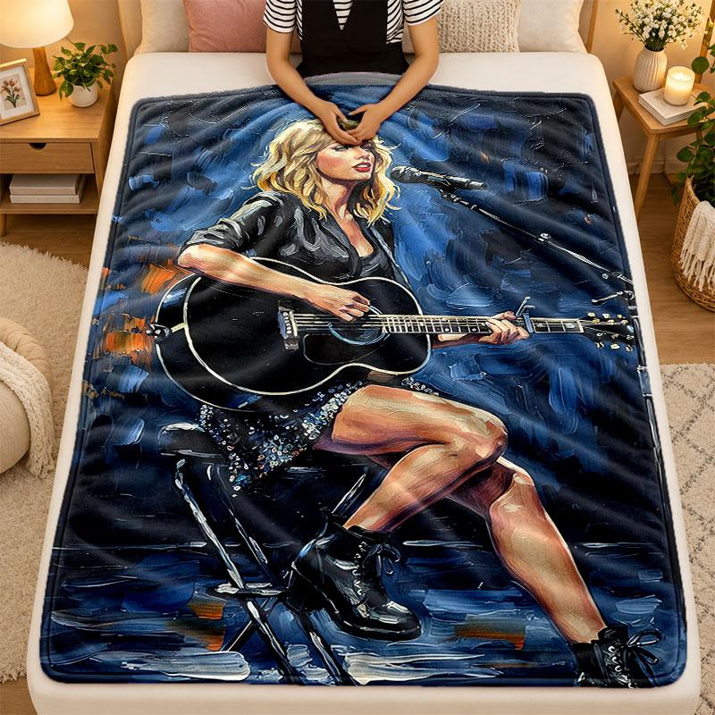Flannel BlanketTaylor Swift Warm Soft Throw Blanket for Indoor Sofa Bed Living Room Use