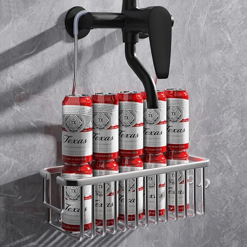 Aluminium Bathroom Shelf Without Drilling, Shower Shelf Shelves Shampoo Holder, Basket Storage Organizer Bathroom Accessories