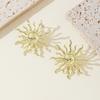 Vintage Metal Sun Shape Stud Earrings for Women Exaggerated Gold Color Irregular Geometric Personality Earrings Jewelry Gifts