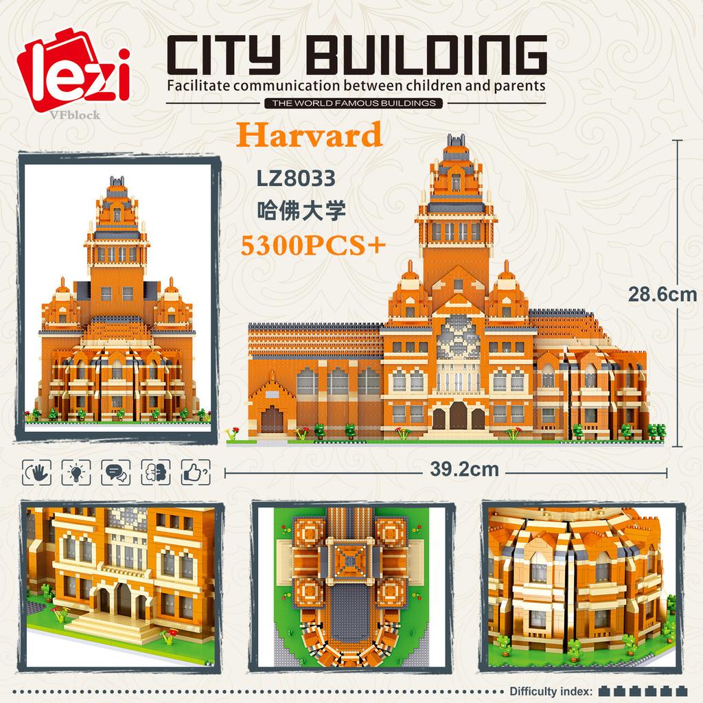 Lezi Mini Blocks Schoole Architecture Adult Assembling Building Bricks Toys For Boy Present Educational Gifts University Model