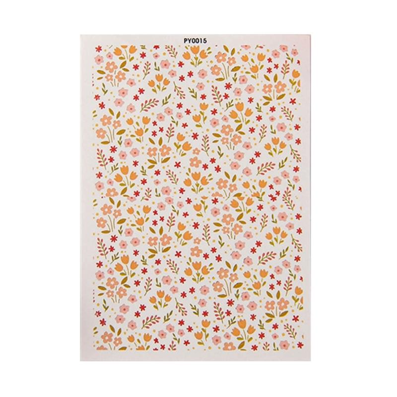 Clay Water Transfer Paper for DIY Clay Earring Jewelry, Floral Clay Transfer Sheet Flower Paper for Pottery Enamel Decal