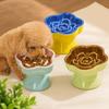 Cute Cat Slow Food Bowl Ceramic Dog Feeding Basin Anti Knock Pet High Foot Bowl  Neck Protection